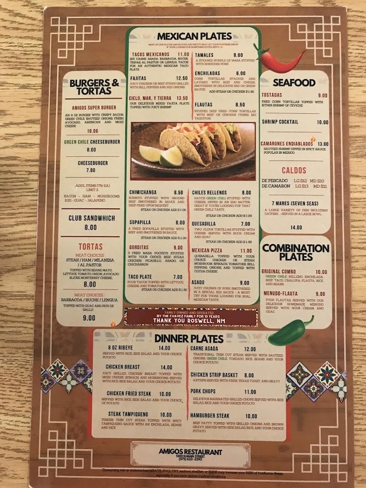 Amigos Mexican Restaurant Menu image 2